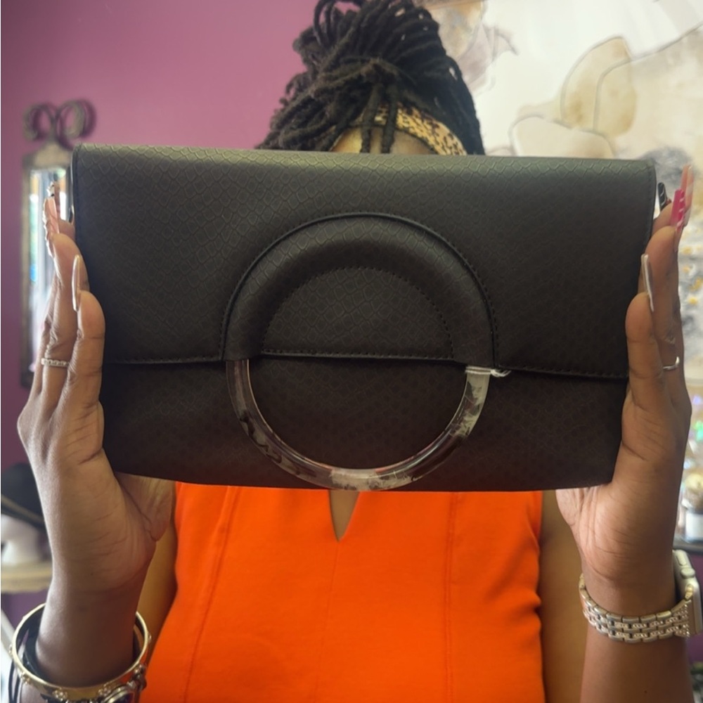 Cato gray Clutch Elegant clear Hardware